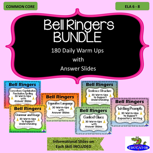 Bell Ringers Bundle - Full Year - Common Core ELA