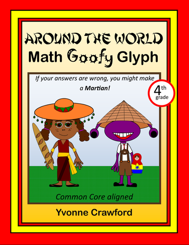 Around the World Math Goofy Glyph (4th grade Common Core)