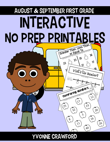 Back to School Interactive No Prep Printables - First Grade