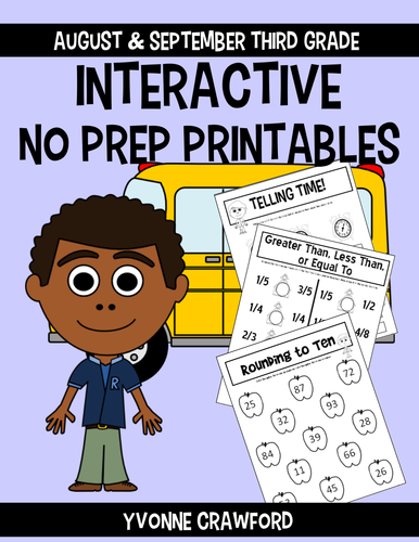 Back to School Interactive No Prep Printables - Third Grade