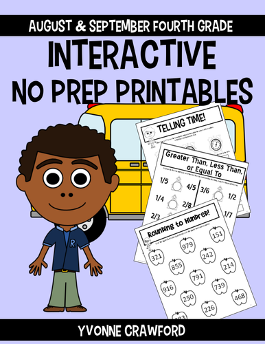 Back to School Interactive No Prep Printables - Fourth Grade