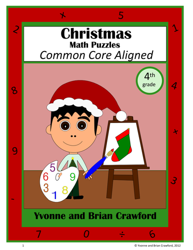 Christmas Math Puzzles - 4th Grade Common Core