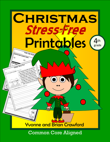 Christmas NO PREP Printables - Fourth Grade Common Core Math and Literacy