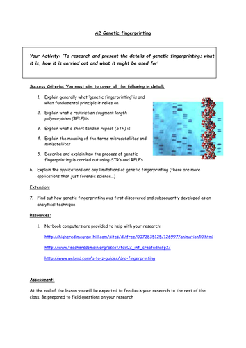 DNA fingerprinting research