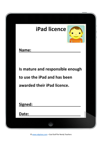Editable iPad License