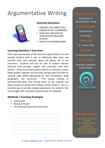 Writing Task:  Mobile Phones in Schools