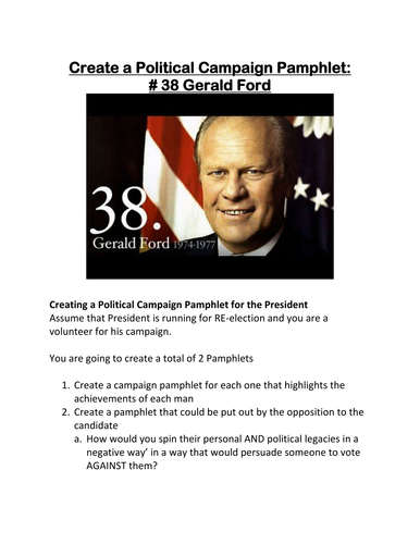 Create a political campaign pamphlet for Gerald Ford