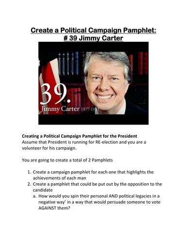 Create a campaign pamphlet for Jimmy Carter