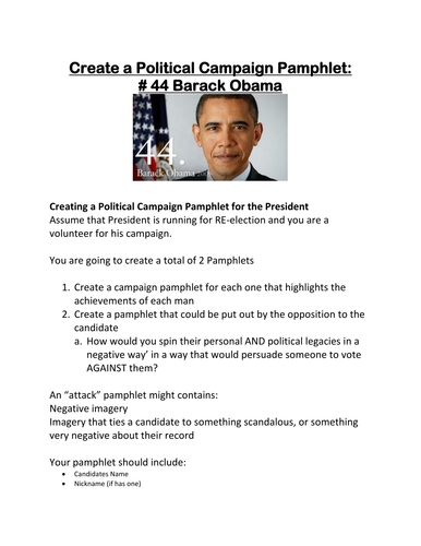 Create a political campaign pamphlet for Barack Obama