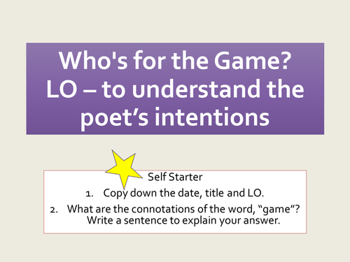 Comparing War Poetry