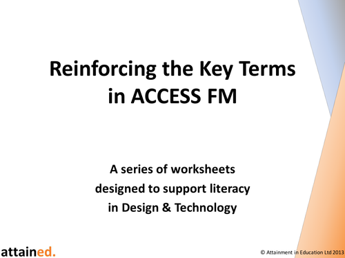 Reinforcing the Key Terms in ACCESS FM