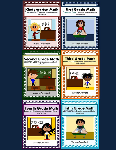 Common Core Organizer, Assessment Guide and Portfolio Math Bundle (K-5th grade)