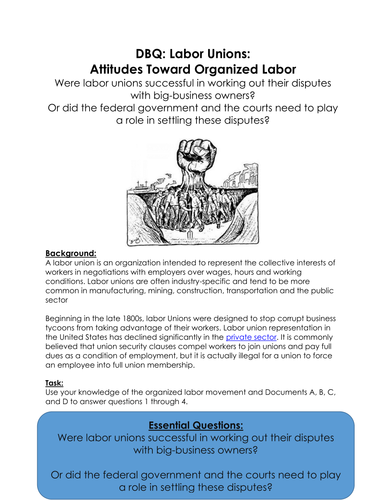 Us dbq labor movement answers pdf image