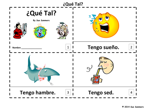 Spanish Tener Expressions 2 Emergent Reader Booklets