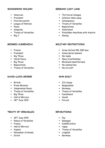 Revision Game Dingbats & Taboo Versailles, League of Nations & Origins of Cold War