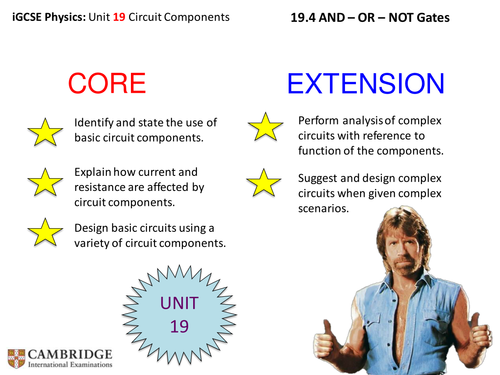iGCSE Physics - AND, OR, NOT Logic Gates