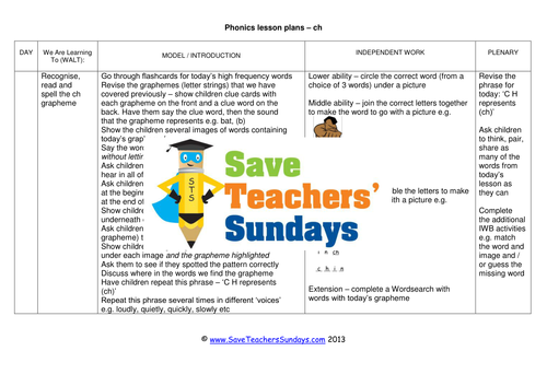 Ch Phonics Worksheets, Activities, Flash Cards, Lesson Plans and Other Teaching Resources