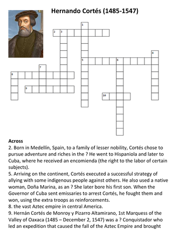 Hernan Cortes Crossword