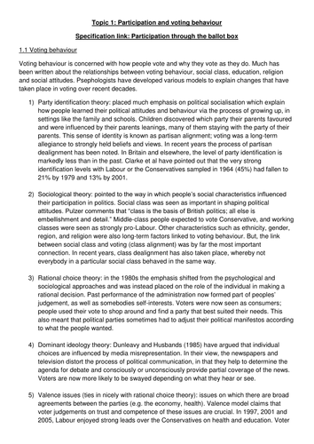 Unit 1 People and Politics