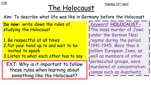 Holocaust Yr 9 SoW