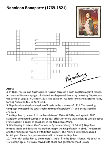 Napoleon Bonaparte Crossword