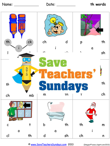 Th Phonics Worksheets, Activities, Flash Cards, Lesson Plans and Other Teaching Resources
