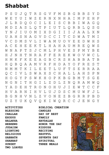Shabbat Word Search