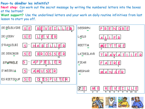 Daily routine bundle - Infinitives and Reflexive verbs