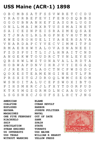 USS Maine Word Search | Teaching Resources