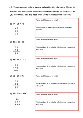 Reasoning: Compact Column Addition (with answers)