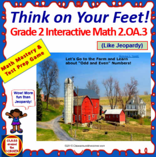 Grade 2 THINK ON YOUR FEET! Interactive Test Prep Game—Odd and Even 2.OA.3