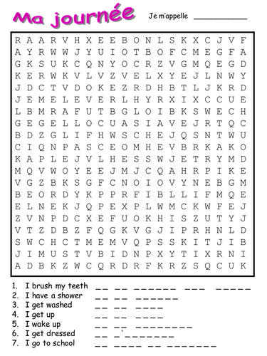 Daily Routine - vocabulary consolidation and writing