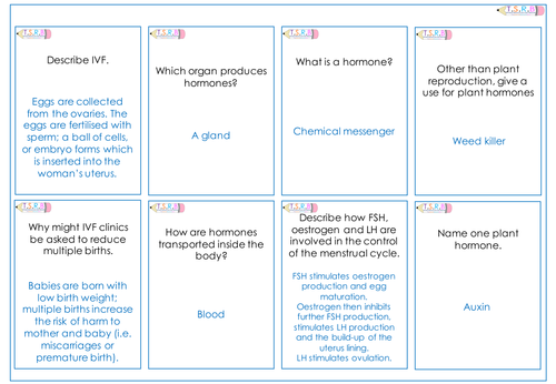 Hormones Quiz Cards