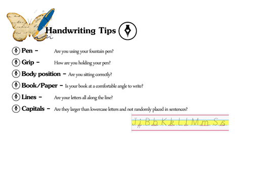 Handwriting table-top targets