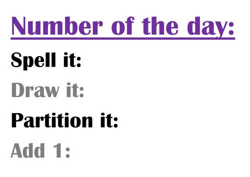 Number of the Day Activity