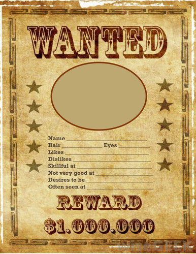 Wanted Poster For School Project