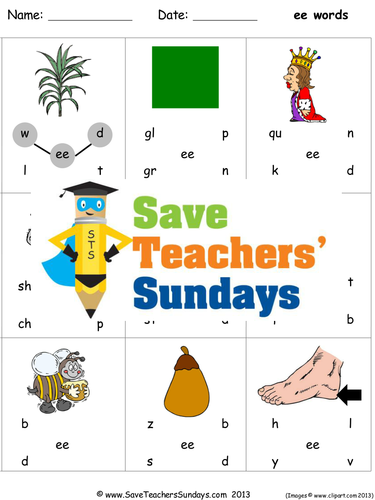 Ee Phonics Worksheets, Activities, Flash Cards, Lesson Plans and Other Teaching Resources