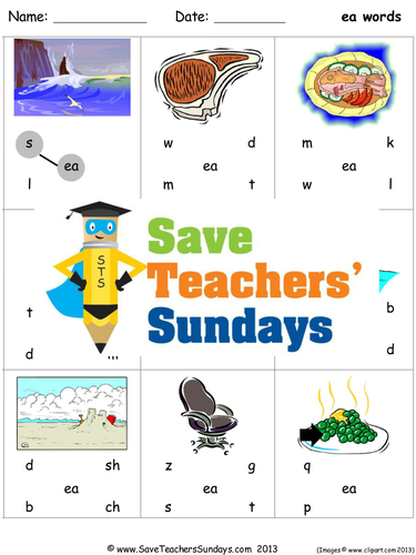 Long ea Phonics Worksheets, Activities, Flash Cards, Lesson Plans and Other Teaching Resources