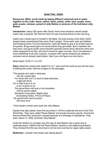 Jesse Tree Series - Isaiah Worship Plan (Primary)