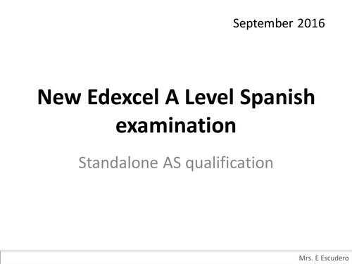 NEW Edexcel AS Level Spanish
