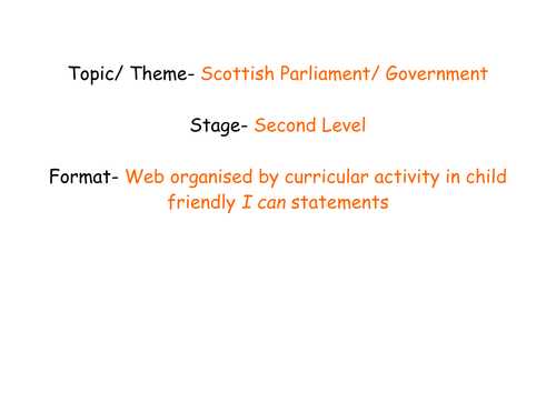 Scottish Parliament and Government Topic Plan