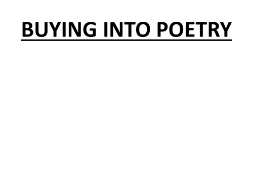 POETRY: IT'S ALL AROUND YOU IF YOU KNOW WHAT TO LOOK FOR