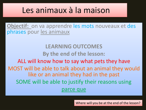 Les Animaux and 3 tenses