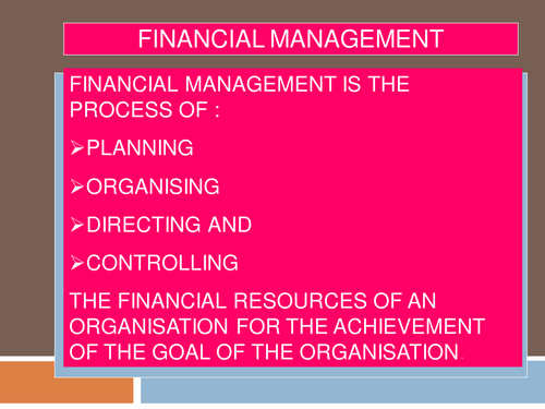 Presentation on Basics of Financial Management