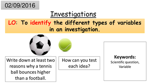Scientific investigations (Introduction lesson 2/4)