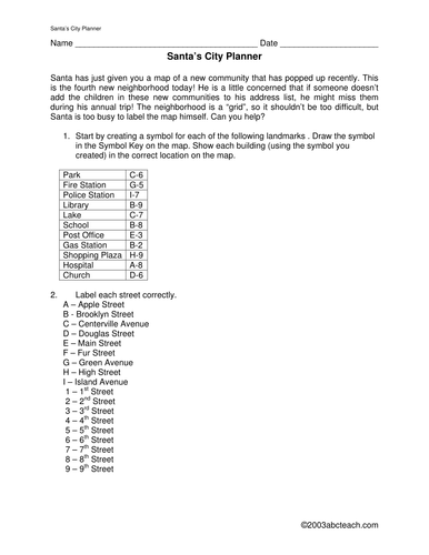 Maps: Santa's City Planner (elementary)