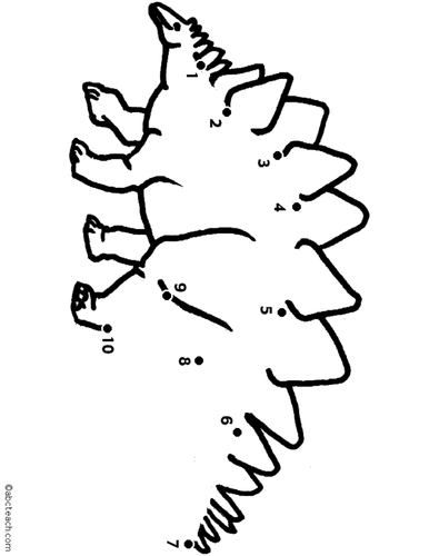 Dot to Dot: Dino - Stegosaurus (to 10)