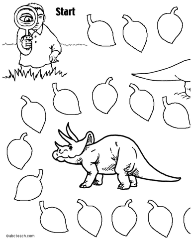 Game Board: Dinosaur (30 spaces; b/w version)