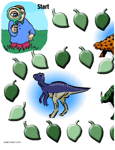 Game Board: Dinosaur (30 spaces; color version)