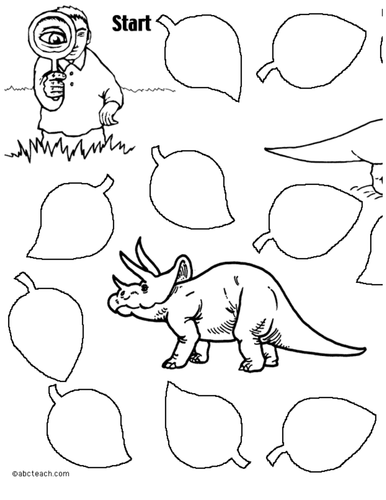 Game Board: Dinosaur (20 spaces; b/w version)